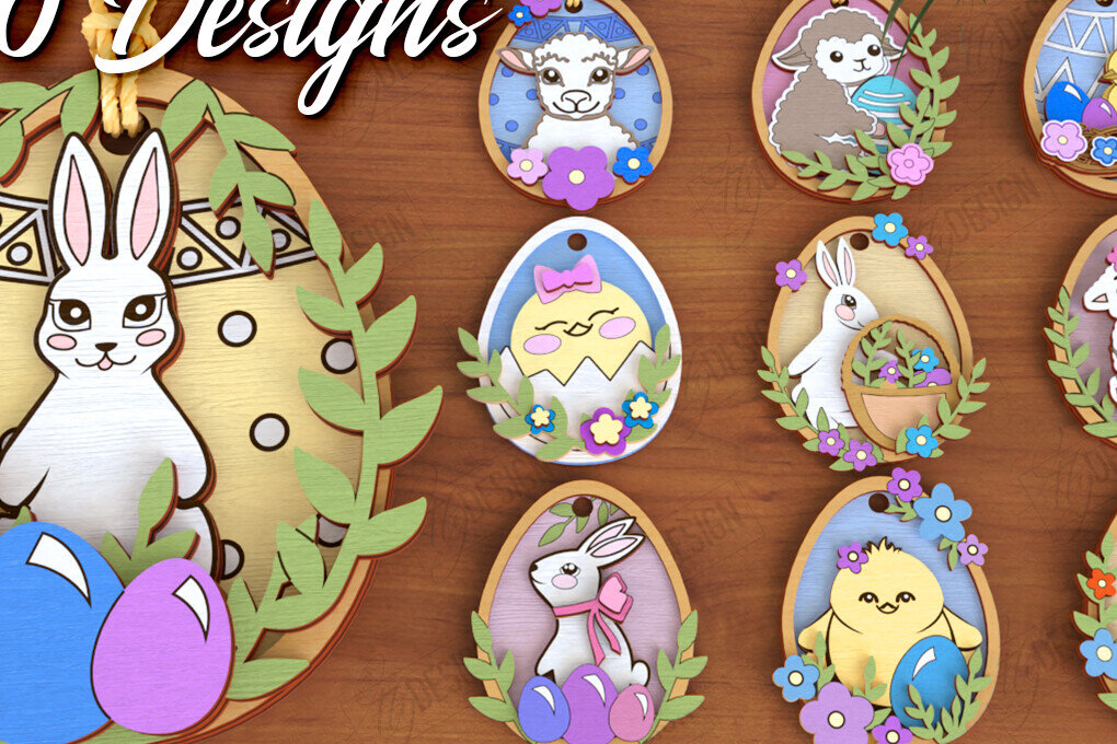 Intra απο ξύλο plywood 3mm-4mm πάχος - Πακέτο Πασχαλινών Στολίδι | Καλό Πάσχα Δίασταση 6x6 cm INTRAFABR-117198161