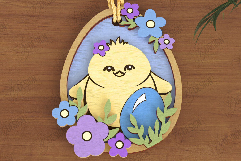 Intra απο ξύλο plywood 3mm-4mm πάχος - Πασχαλινά Στολίδια | Πασχαλινή κρεμαστή διακόσμηση Δίασταση 6x6 cm INTRAFABR-117198031