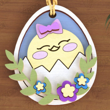 Intra απο ξύλο plywood 3mm-4mm πάχος - Πασχαλινά Στολίδια | Πασχαλινή κρεμαστή διακόσμηση Δίασταση 6x6 cm INTRAFABR-117198055 - Image 1