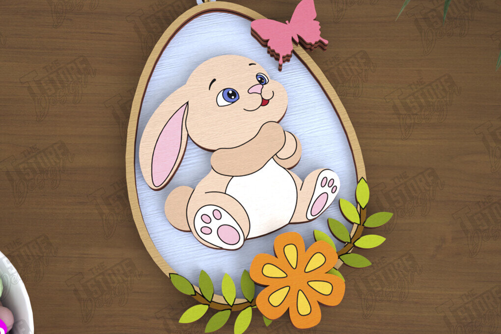 Intra απο ξύλο plywood 3mm-4mm πάχος - Πασχαλινά Στολίδια | Πασχαλινή κρεμαστή διακόσμηση Δίασταση 6x6 cm INTRAFABR-115769571