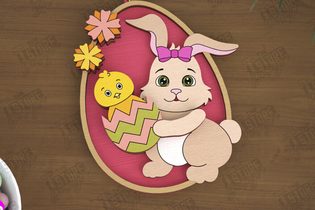 Intra απο ξύλο plywood 3mm-4mm πάχος - Πασχαλινά Στολίδια | Πασχαλινή κρεμαστή διακόσμηση Δίασταση 6x6 cm INTRAFABR-115769579