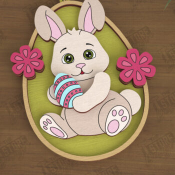 Intra απο ξύλο plywood 3mm-4mm πάχος - Πασχαλινά Στολίδια | Πασχαλινή κρεμαστή διακόσμηση Δίασταση 6x6 cm INTRAFABR-115769588 - Image 1