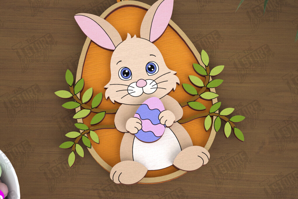 Intra απο ξύλο plywood 3mm-4mm πάχος - Πασχαλινά Στολίδια | Πασχαλινή κρεμαστή διακόσμηση Δίασταση 6x6 cm INTRAFABR-115769592