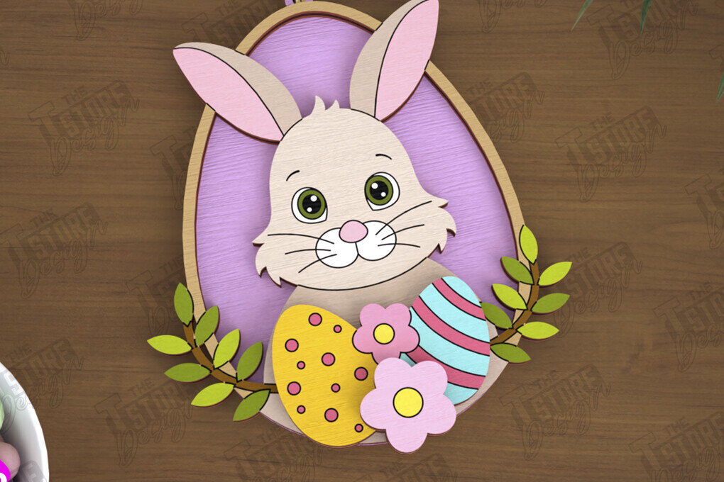 Intra απο ξύλο plywood 3mm-4mm πάχος - Πασχαλινά Στολίδια | Πασχαλινή κρεμαστή διακόσμηση Δίασταση 6x6 cm INTRAFABR-115769559