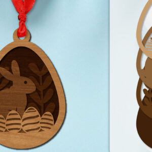 Intra απο ξύλο plywood 3mm-4mm πάχος - Πασχαλινά στολίδια με στρώσεις Lasercut Δίασταση 6x6 cm INTRAFABR-118338872