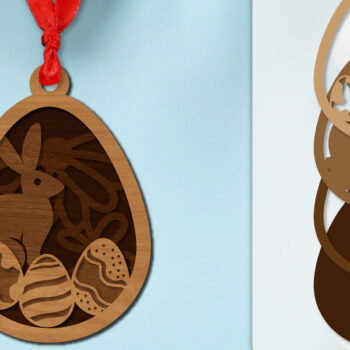 Intra απο ξύλο plywood 3mm-4mm πάχος - Πασχαλινά στολίδια με στρώσεις Lasercut Δίασταση 6x6 cm INTRAFABR-118338876 - Image 1