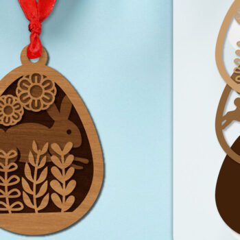 Intra απο ξύλο plywood 3mm-4mm πάχος - Πασχαλινά στολίδια με στρώσεις Lasercut Δίασταση 6x6 cm INTRAFABR-118338887 - Image 1