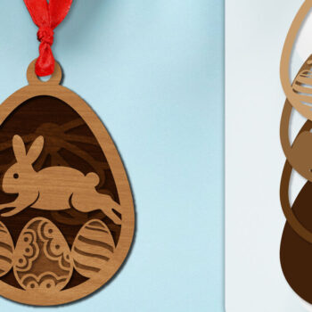 Intra απο ξύλο plywood 3mm-4mm πάχος - Πασχαλινά στολίδια με στρώσεις Lasercut ΔΕΜΑ Δίασταση 6x6 cm INTRAFABR-118338913 - Image 2