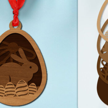 Intra απο ξύλο plywood 3mm-4mm πάχος - Πασχαλινά στολίδια με στρώσεις Lasercut ΔΕΜΑ Δίασταση 6x6 cm INTRAFABR-118338913 - Image 5