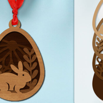 Intra απο ξύλο plywood 3mm-4mm πάχος - Πασχαλινά στολίδια με στρώσεις Lasercut ΔΕΜΑ Δίασταση 6x6 cm INTRAFABR-118338903 - Image 5