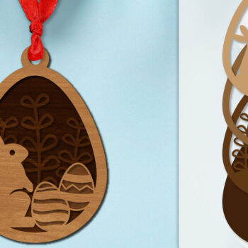 Intra απο ξύλο plywood 3mm-4mm πάχος - Πασχαλινά στολίδια με στρώσεις Lasercut ΔΕΜΑ Δίασταση 6x6 cm INTRAFABR-118338903 - Image 7