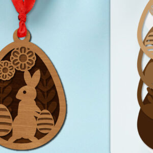 Intra απο ξύλο plywood 3mm-4mm πάχος - Πασχαλινά στολίδια με στρώσεις Lasercut Δίασταση 6x6 cm INTRAFABR-118338812