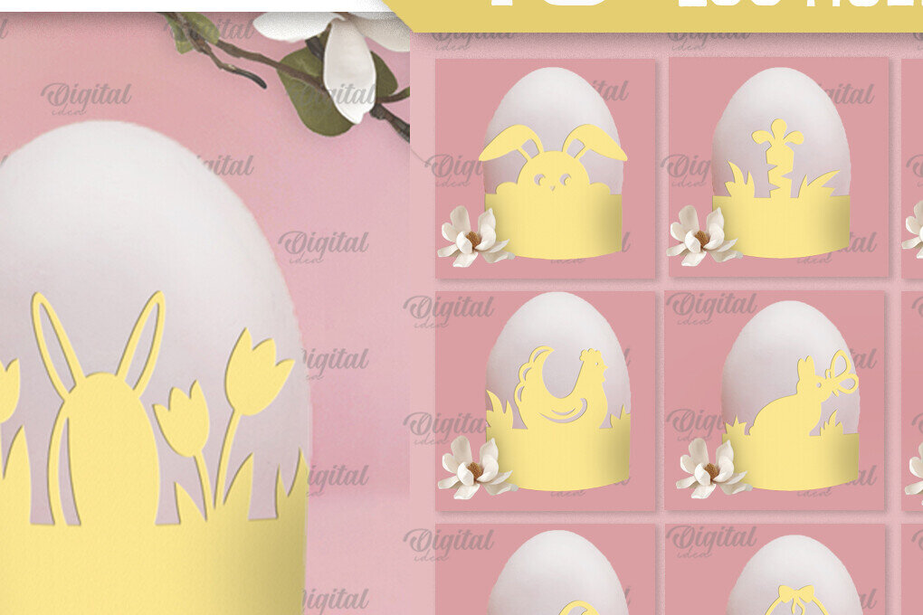 Intra απο ξύλο plywood 3mm-4mm πάχος - Πασχαλινές χάρτινες θήκες για αυγά PaperCut Bundle Δίασταση 15x15 cm INTRAFABR-90421640