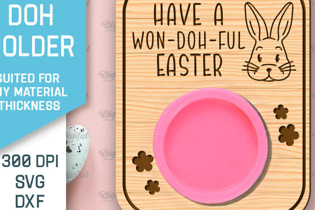 Intra απο ξύλο plywood 3mm-4mm πάχος - Πασχαλινό παιχνίδι Doh Holder Cut Laser Δίασταση 15x15 cm INTRAFABR-91121553