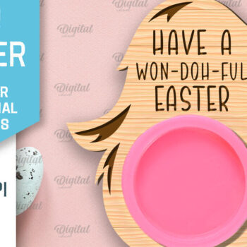 Intra απο ξύλο plywood 3mm-4mm πάχος - Πασχαλινό παιχνίδι Doh Holder Cut Laser Δίασταση 15x15 cm INTRAFABR-91066924 - Image 1