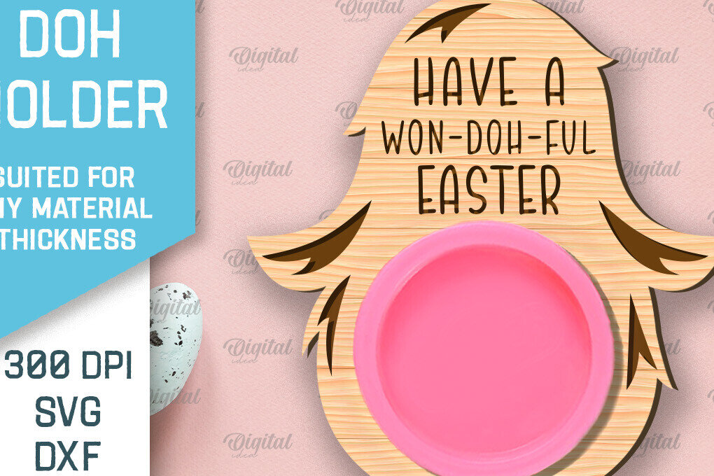 Intra απο ξύλο plywood 3mm-4mm πάχος - Πασχαλινό παιχνίδι Doh Holder Cut Laser Δίασταση 15x15 cm INTRAFABR-91066924