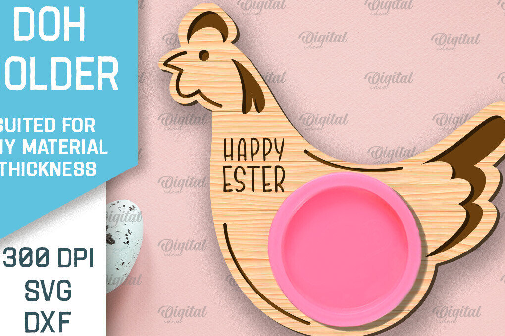 Intra απο ξύλο plywood 3mm-4mm πάχος - Πασχαλινό παιχνίδι Doh Holder Cut Laser Δίασταση 15x15 cm INTRAFABR-91067006