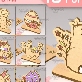 Intra απο ξύλο plywood 3mm-4mm πάχος - Πακέτο κοπής με λέιζερ πασχαλινής αναδυόμενης κάρτας Δίασταση 15x15 cm INTRAFABR-90351495 - Image 1