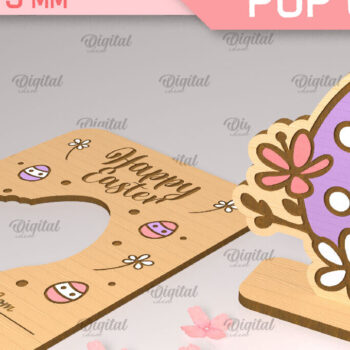 Intra απο ξύλο plywood 3mm-4mm πάχος - Πακέτο κοπής με λέιζερ πασχαλινής αναδυόμενης κάρτας Δίασταση 15x15 cm INTRAFABR-90351495 - Image 7