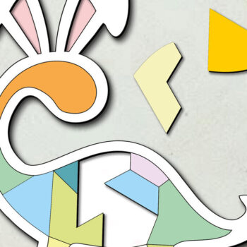 Intra απο ξύλο plywood 3mm-4mm πάχος - Πασχαλινό παζλ Dino Bunny Child Game Kid Δίασταση 15x15 cm INTRAFABR-113785430 - Image 1