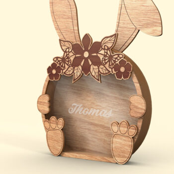 Intra απο ξύλο plywood 3mm-4mm πάχος - Πασχαλινό Κουνέλι - Κουτιά για Παιδιά Δίασταση 7x10 cm INTRAFABR-118246753 - Image 3