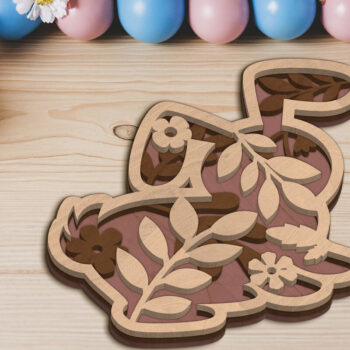 Intra απο ξύλο plywood 3mm-4mm πάχος - Πρότυπο διακόσμησης σπιτιού πασχαλινών κουνελιών Δίασταση 5x5 cm INTRAFABR-88599054 - Image 1