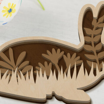 Intra απο ξύλο plywood 3mm-4mm πάχος - Πρότυπο κοπής πολλών στρωμάτων πασχαλινών κουνελιών Δίασταση 4x7 cm INTRAFABR-89706499 - Image 3