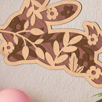 Intra απο ξύλο plywood 3mm-4mm πάχος - Πασχαλινό κουνέλι πολυεπίπεδη διακόσμηση σπιτιού Δίασταση 5x5 cm INTRAFABR-88842139 - Image 2