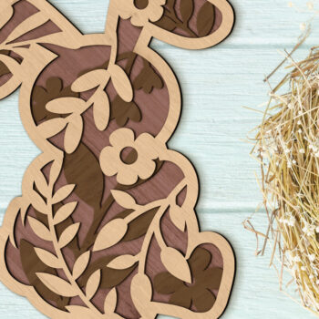 Intra απο ξύλο plywood 3mm-4mm πάχος - Πρότυπο Πασχαλινό κουνέλι, κομμένο  σε στρώσεις Δίασταση 10x6 cm INTRAFABR-88767187 - Image 1