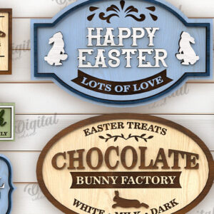 Intra απο ξύλο plywood 3mm-4mm πάχος - Πασχαλινή ρετρό πινακίδες κομμένη δέσμη με λέιζερ Δίασταση 15x15 cm INTRAFABR-115404239