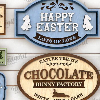 Intra απο ξύλο plywood 3mm-4mm πάχος - Πασχαλινή ρετρό πινακίδες κομμένη δέσμη με λέιζερ Δίασταση 15x15 cm INTRAFABR-115404239 - Image 1