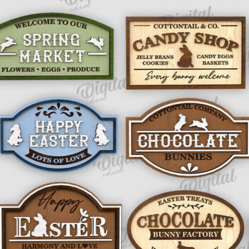 Intra απο ξύλο plywood 3mm-4mm πάχος - Πασχαλινή ρετρό πινακίδες κομμένη δέσμη με λέιζερ Δίασταση 15x15 cm INTRAFABR-115404239 - Image 2