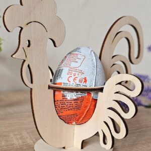 Intra απο ξύλο plywood 3mm-4mm πάχος - Πασχαλινή αυγοθήκη για κόκορα ,  Δίασταση 4x4 cm INTRAFABR-117012483