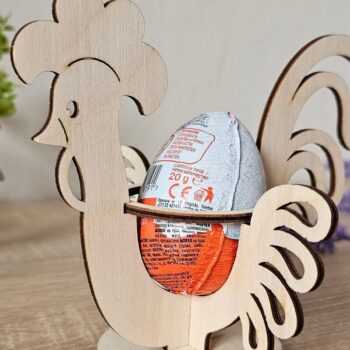 Intra απο ξύλο plywood 3mm-4mm πάχος - Πασχαλινή αυγοθήκη για κόκορα ,  Δίασταση 4x4 cm INTRAFABR-117012483 - Image 2