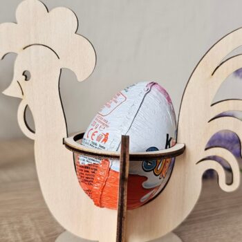 Intra απο ξύλο plywood 3mm-4mm πάχος - Πασχαλινή αυγοθήκη για κόκορα ,  Δίασταση 4x4 cm INTRAFABR-117012483 - Image 3