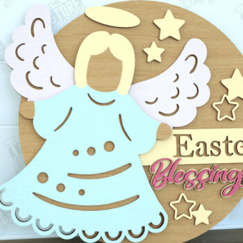 Intra απο ξύλο plywood 3mm-4mm πάχος - Πασχαλινή Στρογγυλή Πινακίδα | Καλό Πάσχα | CNC Δίασταση 15x15 cm INTRAFABR-116595727 - Image 1