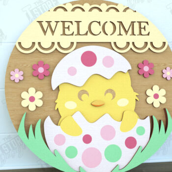 Intra απο ξύλο plywood 3mm-4mm πάχος - Πασχαλινή Στρογγυλή Πινακίδα | Καλό Πάσχα | CNC Δίασταση 15x15 cm INTRAFABR-116595728 - Image 1