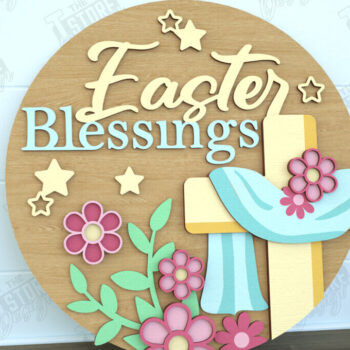 Intra απο ξύλο plywood 3mm-4mm πάχος - Πασχαλινή Στρογγυλή Πινακίδα | Καλό Πάσχα | CNC Δίασταση 15x15 cm INTRAFABR-116595865 - Image 1