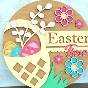 Intra απο ξύλο plywood 3mm-4mm πάχος - Πασχαλινή Στρογγυλή Πινακίδα | Καλό Πάσχα | CNC Δίασταση 15x15 cm INTRAFABR-116595870