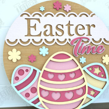 Intra απο ξύλο plywood 3mm-4mm πάχος - Πασχαλινή Στρογγυλή Πινακίδα | Καλό Πάσχα | CNC Δίασταση 15x15 cm INTRAFABR-116595877 - Image 1