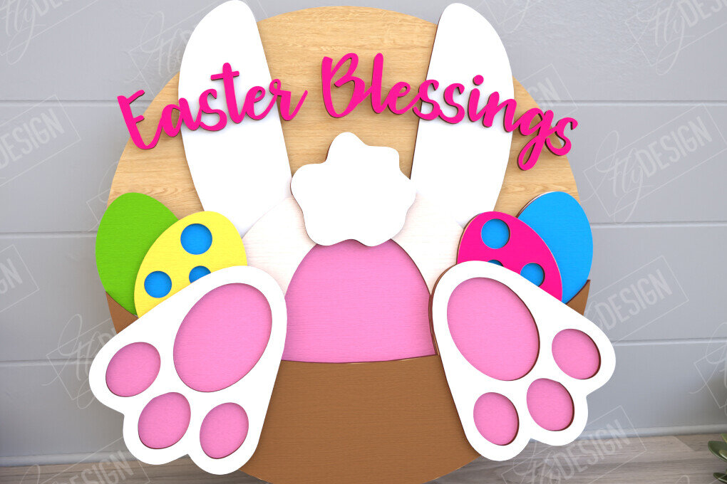 Intra απο ξύλο plywood 3mm-4mm πάχος - Πασχαλινή Στρογγυλή Πινακίδα | Διακόσμηση σπιτιού |  CNC Δίασταση 15x15 cm INTRAFABR-117793368