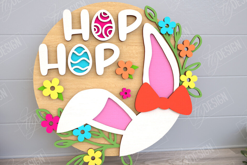 Intra απο ξύλο plywood 3mm-4mm πάχος - Πασχαλινή Στρογγυλή Πινακίδα | Διακόσμηση σπιτιού |  CNC Δίασταση 15x15 cm INTRAFABR-117793373