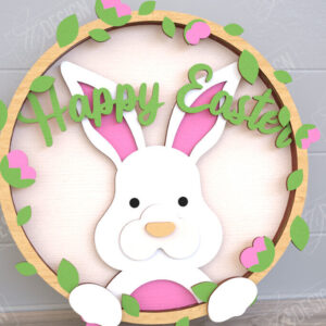 Intra απο ξύλο plywood 3mm-4mm πάχος - Πασχαλινή Στρογγυλή Πινακίδα | Διακόσμηση σπιτιού |  CNC Δίασταση 15x15 cm INTRAFABR-117793345