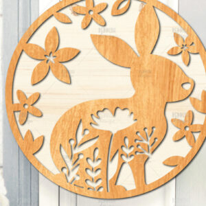 Intra απο ξύλο plywood 3mm-4mm πάχος - Πασχαλινή στρογγυλή πινακίδα I Πασχαλινή κρεμάστρα πόρτας Δίασταση 15x15 cm INTRAFABR-116740877