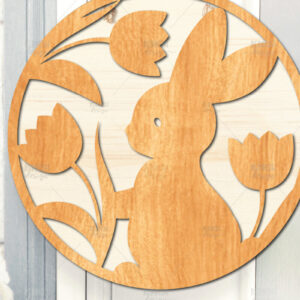 Intra απο ξύλο plywood 3mm-4mm πάχος - Πασχαλινή στρογγυλή πινακίδα I Πασχαλινή κρεμάστρα πόρτας Δίασταση 15x15 cm INTRAFABR-116740887