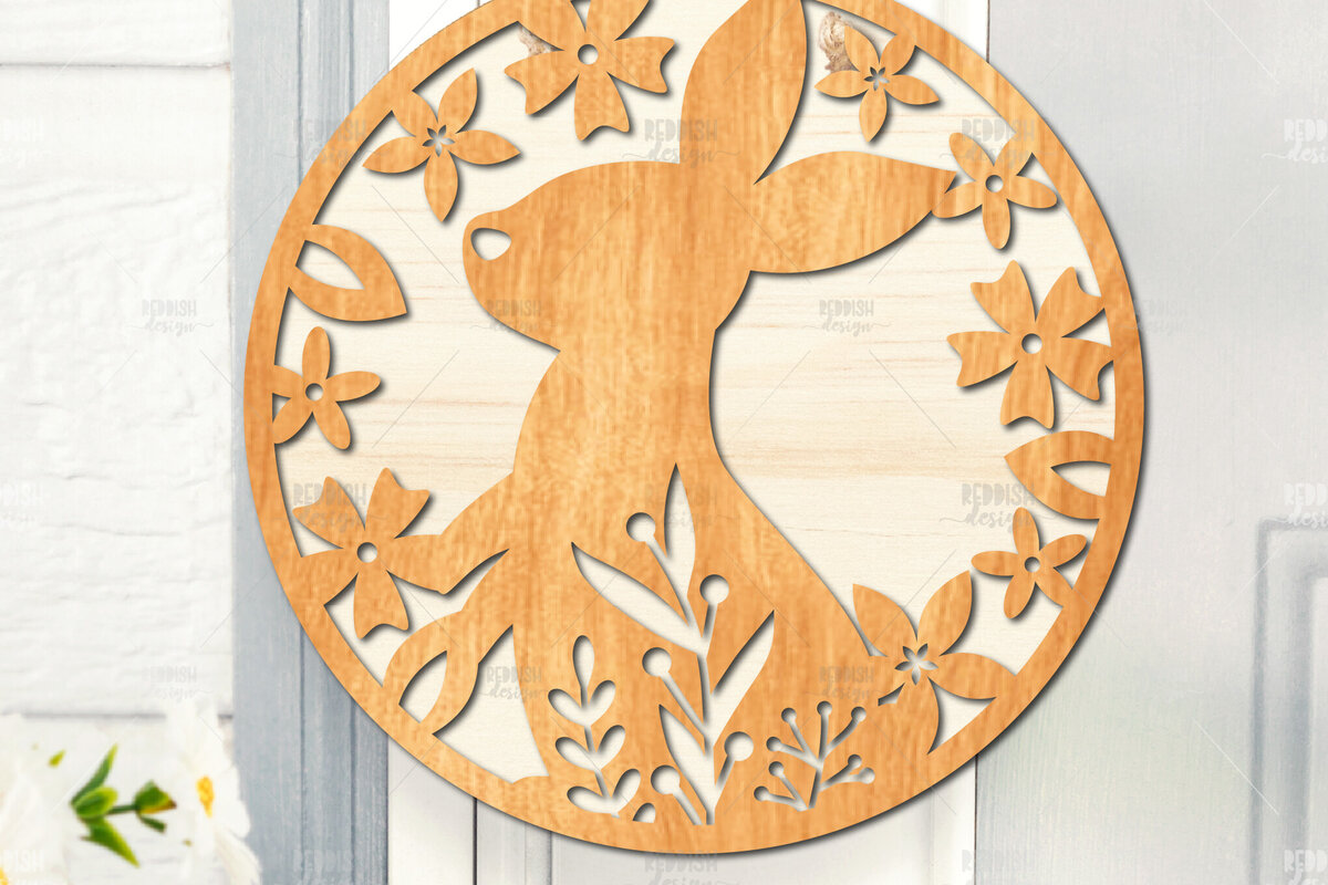 Intra απο ξύλο plywood 3mm-4mm πάχος - Πασχαλινή στρογγυλή πινακίδα I Πασχαλινή κρεμάστρα πόρτας Δίασταση 15x15 cm INTRAFABR-116740920