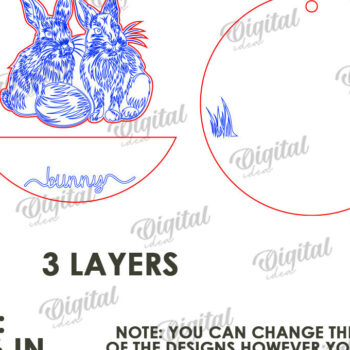 Intra απο ξύλο plywood 3mm-4mm πάχος - Πασχαλινή στρογγυλή πινακίδα Δίασταση 15x15 cm INTRAFABR-118490168 - Image 2