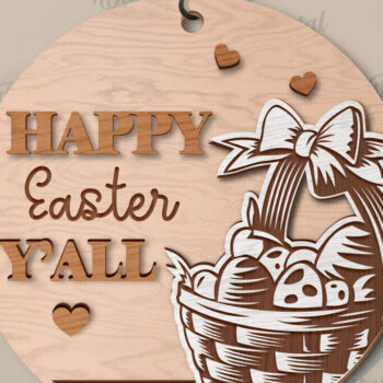 Intra απο ξύλο plywood 3mm-4mm πάχος - Πασχαλινή στρογγυλή πινακίδα Δίασταση 15x15 cm INTRAFABR-118490274 - Image 1