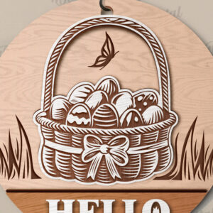 Intra απο ξύλο plywood 3mm-4mm πάχος - Πασχαλινή στρογγυλή πινακίδα  Δίασταση 15x15 cm INTRAFABR-118490279