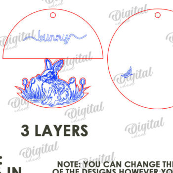 Intra απο ξύλο plywood 3mm-4mm πάχος - Πασχαλινή στρογγυλή πινακίδα Δίασταση 15x15 cm INTRAFABR-118490337 - Image 2